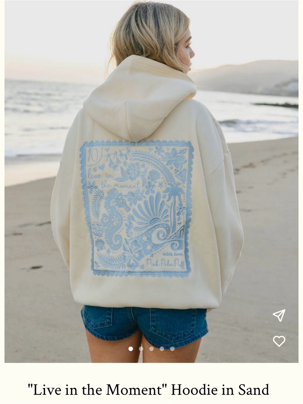 Pink Palm Puff Hoodie Live in the Moment Yellow Hoodie
